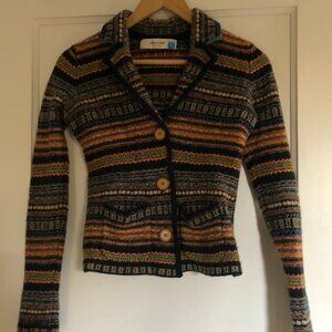 Anthropologie Sparrow Fair Isle Lambswool Cardigan